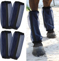 Wizbrio fine mesh horse fly boots front view in lavender purple four pack