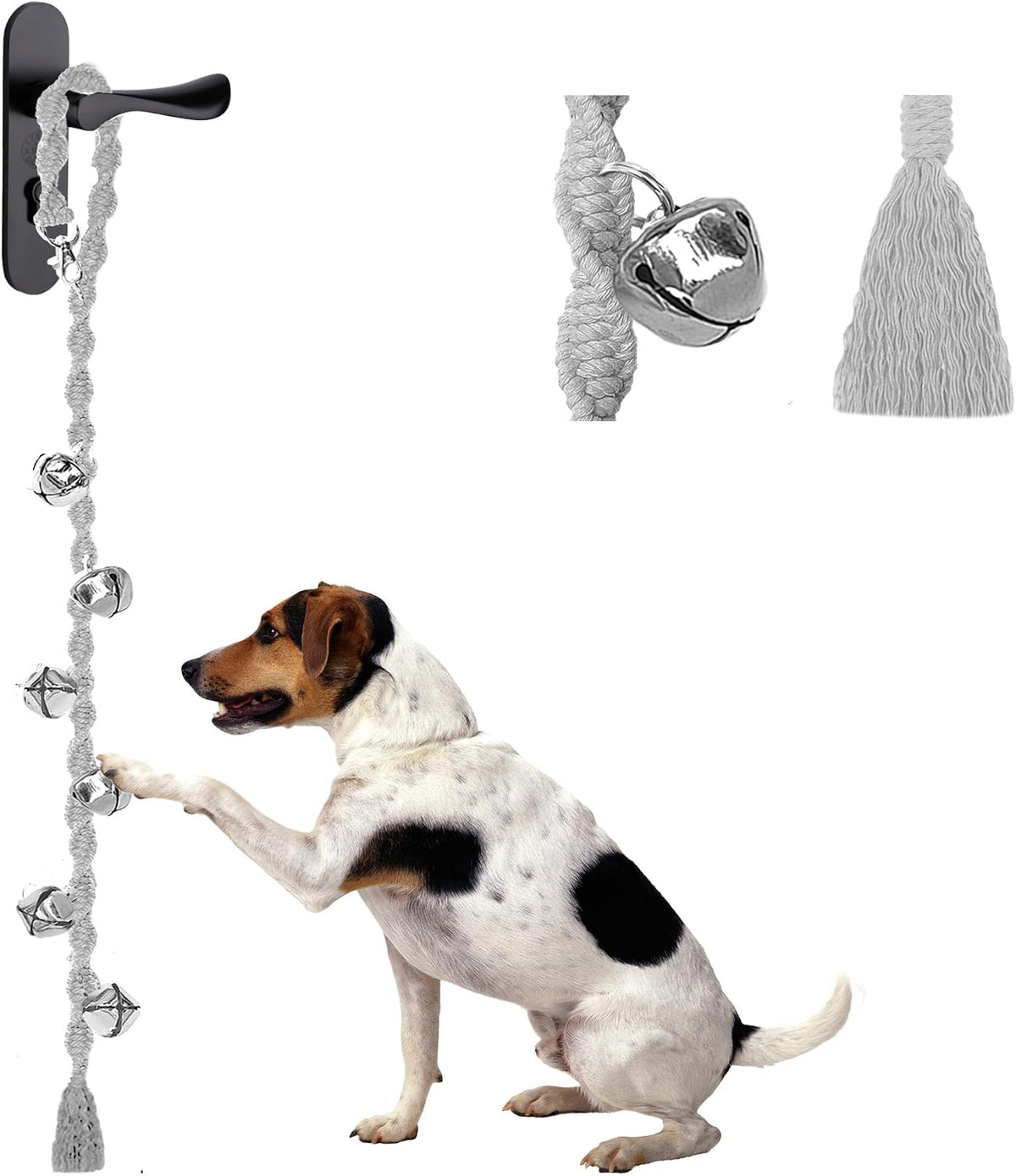 Dog Bells to Go Outside & Puppy Potty Training, Adjustable Dog Door Bell Ring to Go Potty, Handmade with Premium Yarn. Twisted Style, Beige - Image 10