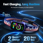 Bark Collar for Large Medium Small Dogs - Smart AI 1S Stop Barking, Anti Barking Device & Dog Training Collar with Beep, Vibration & 8-Level Sensitivity, IP67 Waterproof - Red White Blue - Image 6