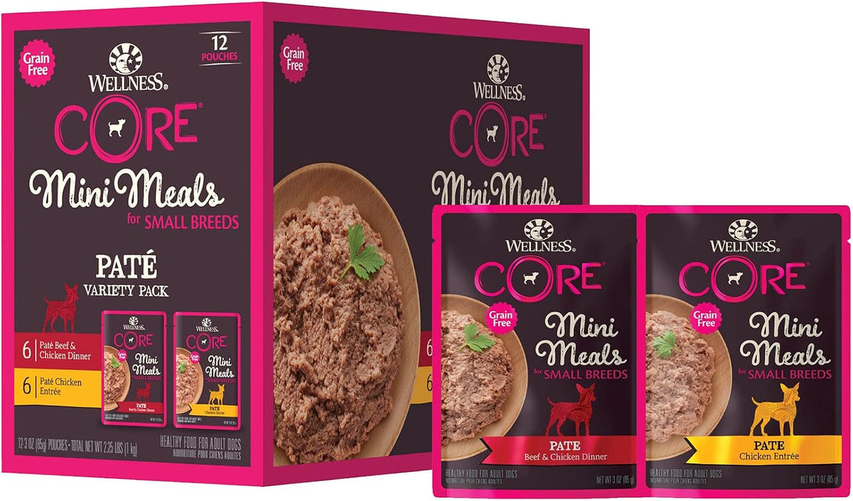 Wellness CORE Small Breed Mini Meals Shredded Variety Pack Adult Wet Dog Food, Grain Free, Natural, 3 oz, Pack of 12 - Image 10