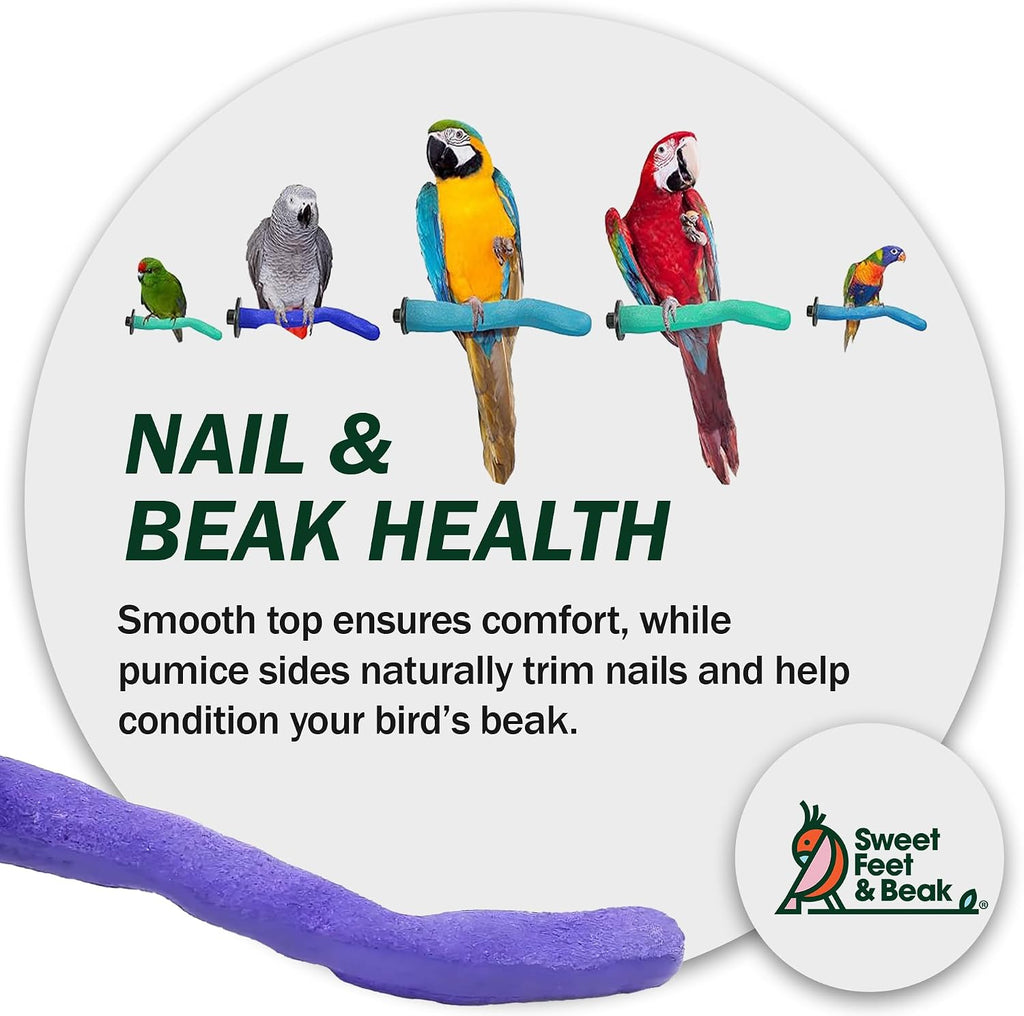 Sweet Feet and Beak Safety Pumice Bird Perch, Small Pedicure Perch, Green - Image 8