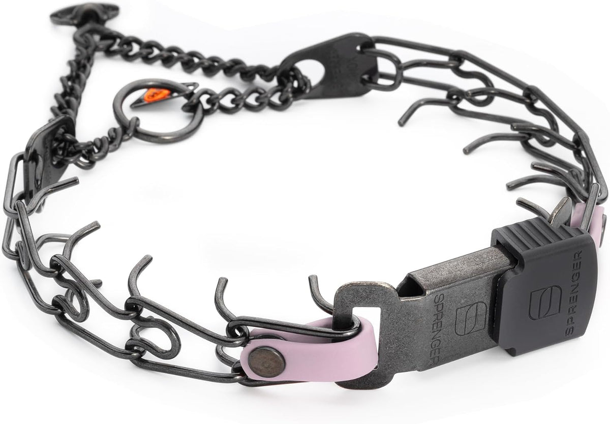 Herm Sprenger Black Stainless Steel Dog Collar with Quick Release ClicLock Buckle and Biothane Insert Training Collar Made in Germany (Black, 16in x 2.25mm(Neck Size up to 13-14in)) - Image 15