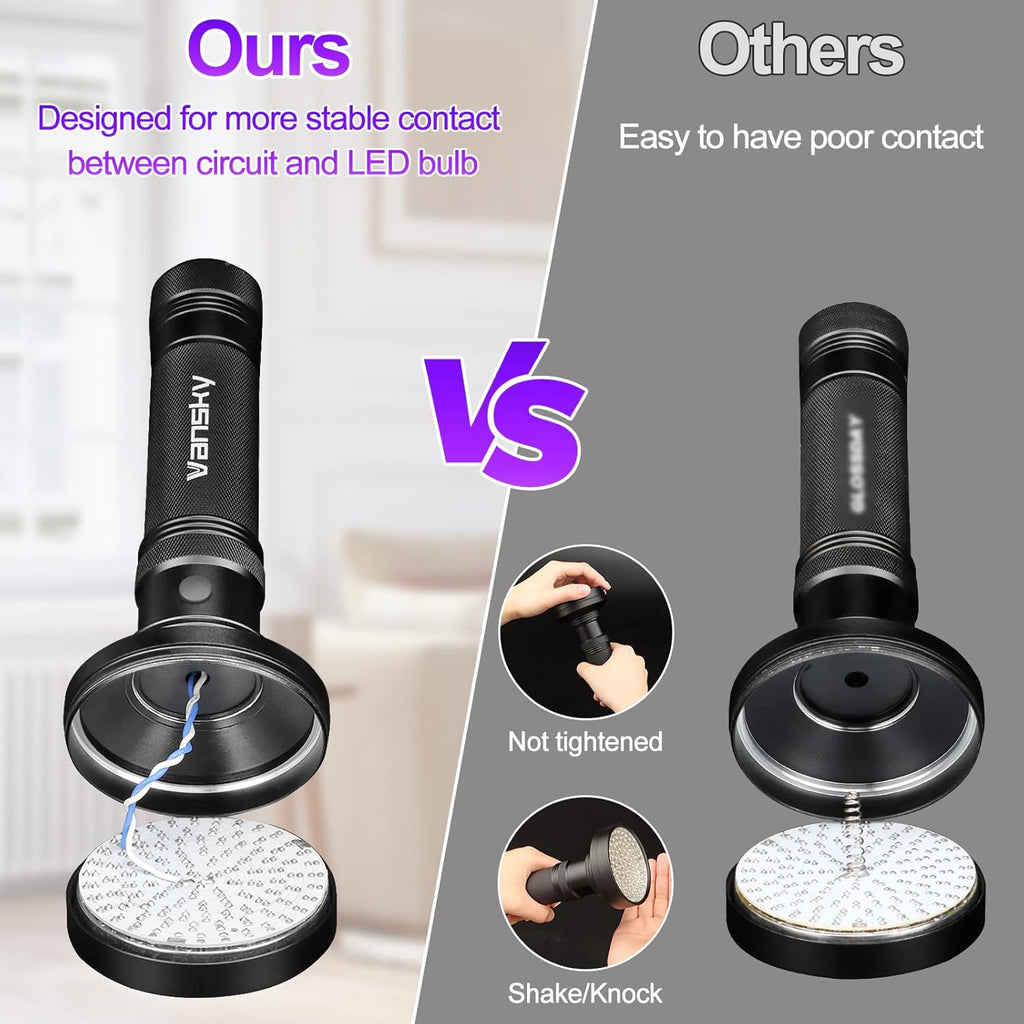 Vansky Black Light UV Flashlights, Ultra Bright 100 LED 395nm Ultraviolet Blacklight Detector for Dog Cat Pet Urine, Dry Stains and Bed Bug, Matching with Pet Odor Eliminator - Image 9