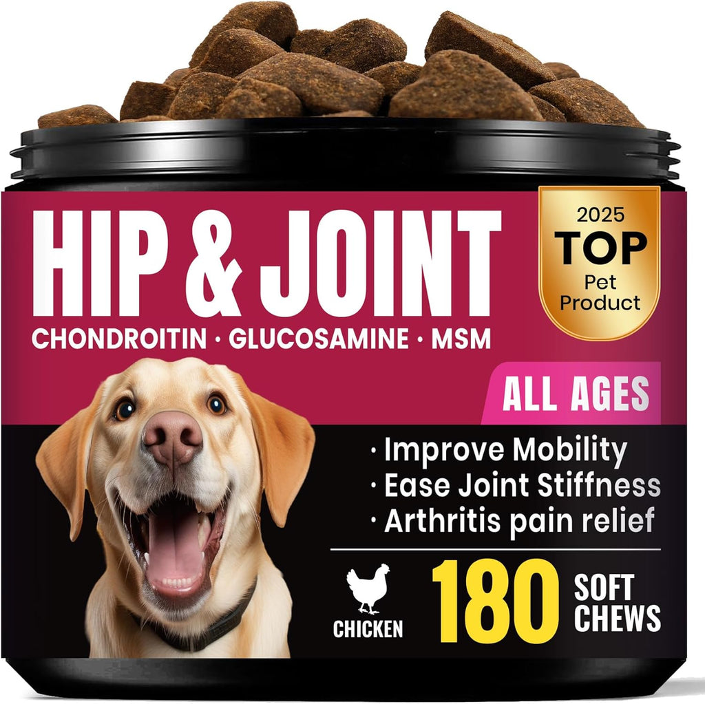 BuddyCheer Glucosamine for Dogs Hip and Joint Supplement front bottle view