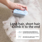KQUQK small animal grooming rake demonstrating the dual sided deshedding teeth.