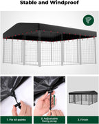 PawGiant weather resistant dog pen cover demonstrating superior rain protection and water shedding.