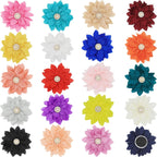 IVIA PET collar flowers with pearl front view showing twenty colorful chiffon pet charms