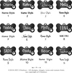 Ultra Joys scratch resistant personalized metal pet tag showcasing the thick brushed finish quality.