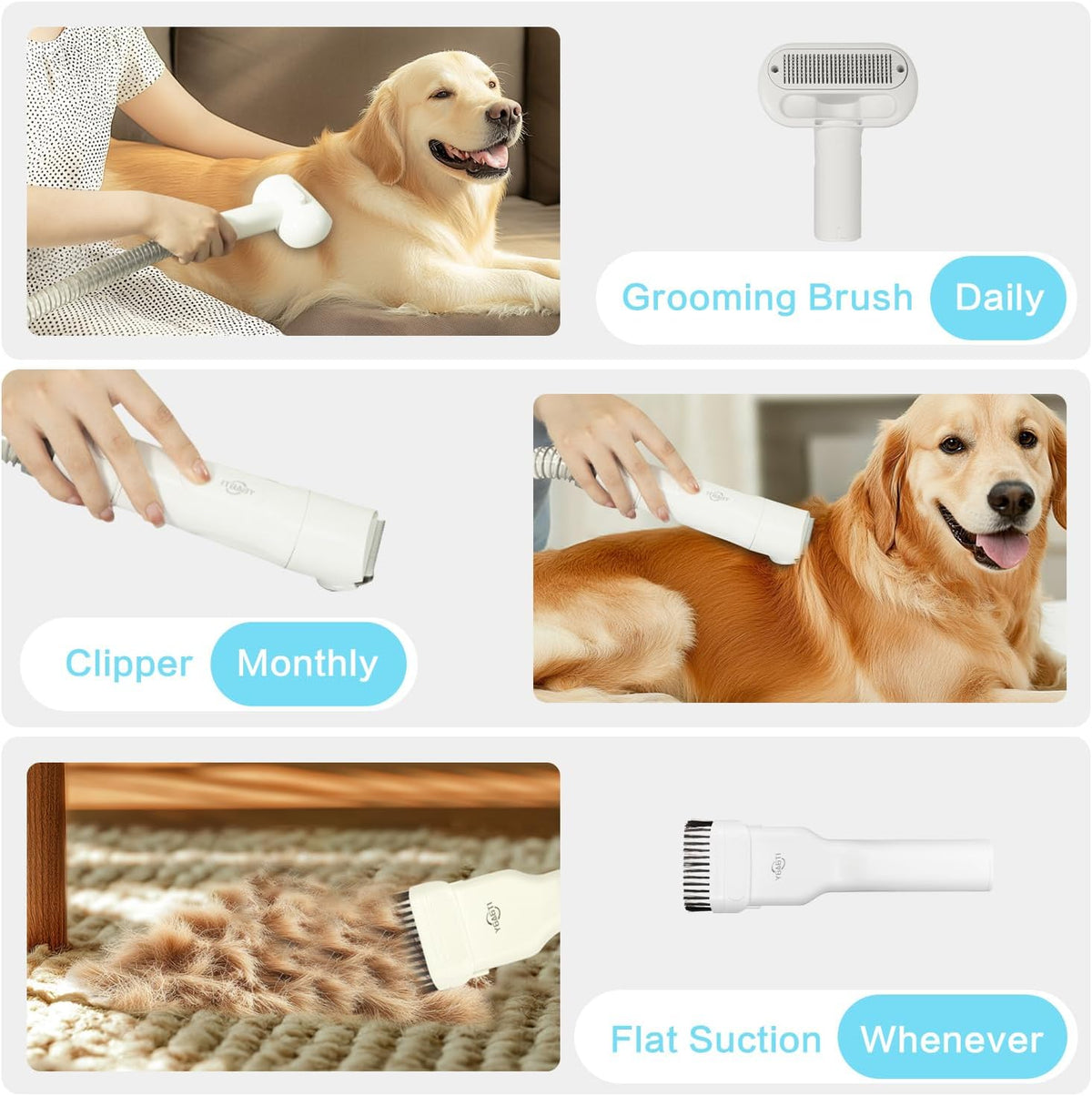 ITBABY professional dog vacuum for shedding and home pet care maintenance