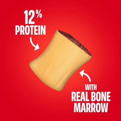 Milk-Bone dog biscuits with calcium for strong bones and teeth health.
