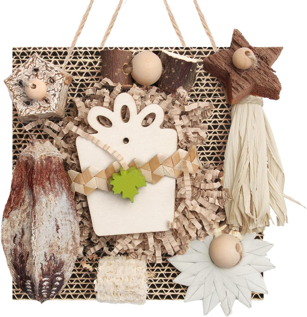 Kyouki bird toy front view hanging cardboard foraging toy