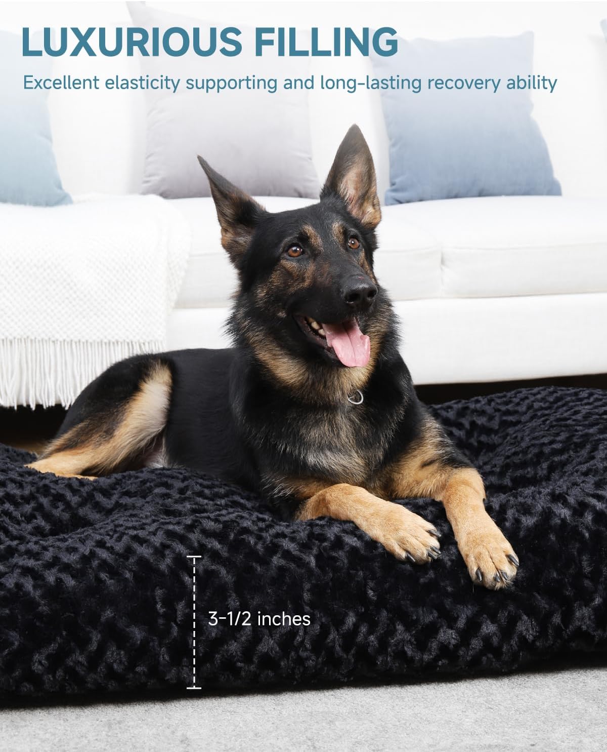 Ksiia non-slip dog crate bed bottom texture detail