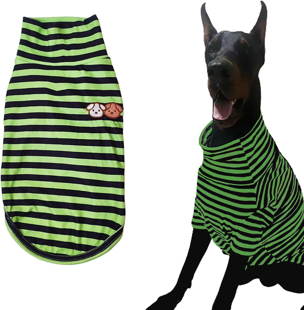 Turtleneck Dog Shirt Cute Doggie Embroidery Super Soft Dog Sweatshirt Stretchy Striped Puppy Pullover for Cats Small Medium Large Dogs (X-Large, Brown Striped) - Image 14