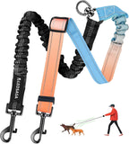 Explosion proof retractable bungee dual dog lead extended to maximum length