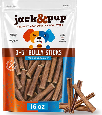 Jack&Pup 6 Inch Standard Bully Sticks for Dogs (25 Pack) Odor Free Bully Sticks for Large Dogs, All Natural Beef Pizzle Sticks - Image 11