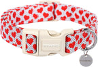 Detailed shot of the fabric quality and bowtie stitching of the Dogwong collar.