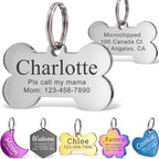 Anavia Personalized Pet ID Tags, Stainless Steel Glossy Laser Engraved Dog Cat Collar Name Tags, Multiple Colors Shapes Sizes (Cherry Blossom, Regular) - Image 12