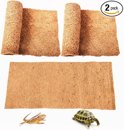 Sisipai Life reptile carpet front view showing natural coconut fiber texture for terrariums