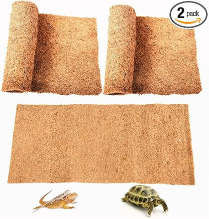 Sisipai Life reptile carpet front view showing natural coconut fiber texture for terrariums