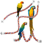 Jusney bird rope perch 33 inches colorful bungee toy front view