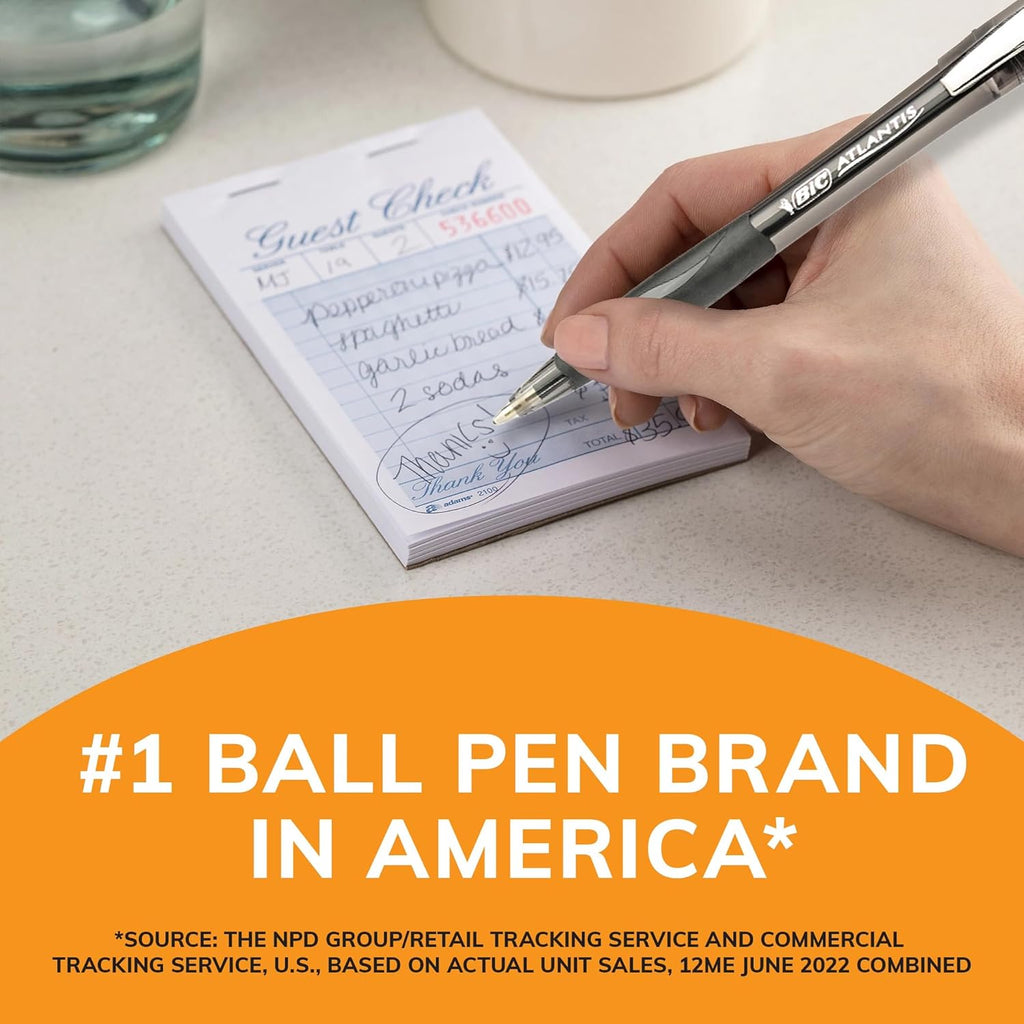 BIC Glide Black Retractable Ballpoint Pens, Medium Point (1.0mm), 12-Count Pack, Ultra Smooth Writing Black Pens - Image 6