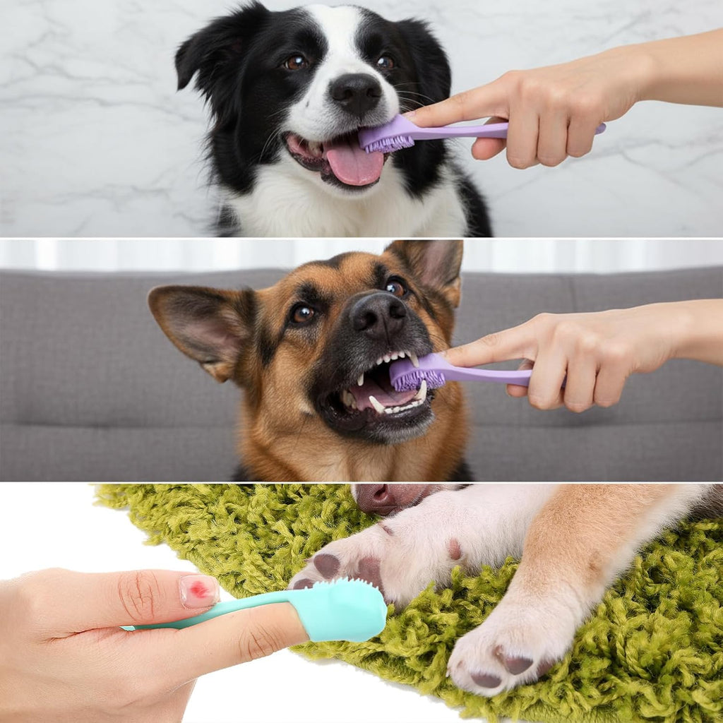 Ergonomic design of Exircy silicone pet toothbrush