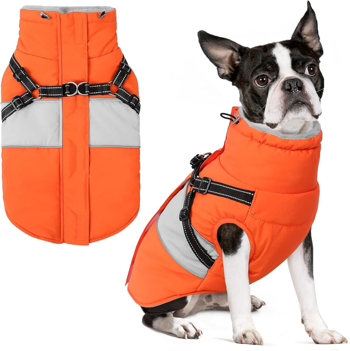 Dog Winter Coat, Waterproof Dog Coat Jacket with Harness for Medium Breeds Boys Girls, Reflective Fleece Lined Pet Snow Jacket Sweaters for Pug, Jack Russel, Boston Terrier, Pink M - Image 12