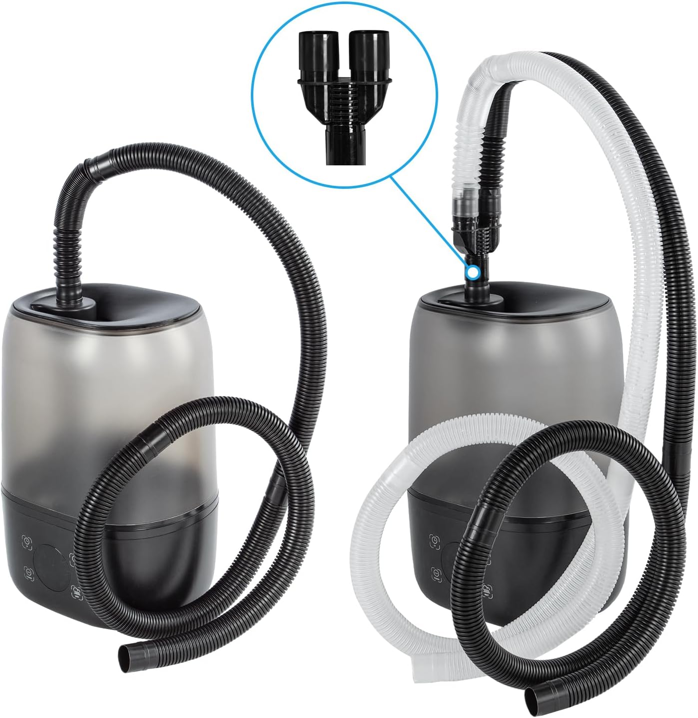 Four suction cups attaching the REPTI ZOO misting pipe neatly to a glass reptile tank wall
