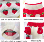 ANIAC red strawberry puppy sweater highlighting the soft acrylic weave