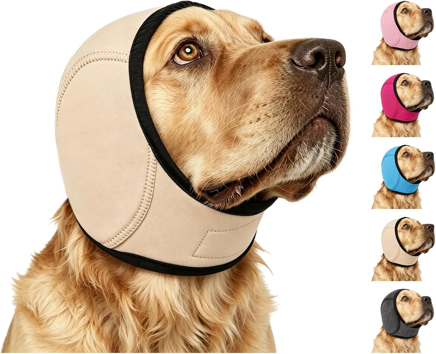 Zenpup Noise Cancelling Ear Wrap, Dog No Shake Ear Muffs Noise Protection Firework Thunder Vacuum, Comfortable Quiet Dogs Calming Hoodie, Adjustable for Grooming Bathing & Swimming (Black, Medium) - Image 10