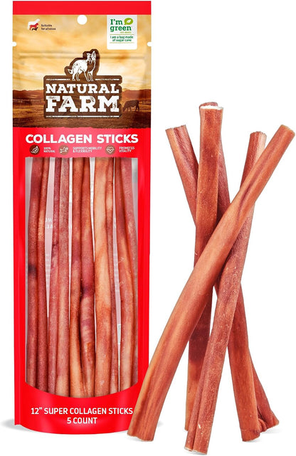 Natural Farm Odor-Free Super Collagen Dog Chews (6-Inch, 20-Pack) The First Ever Real Bull Sticks Alternative: 100% Natural Angus Hide Collagen Treats - More Protein, More Chew Time for All Dogs - Image 11