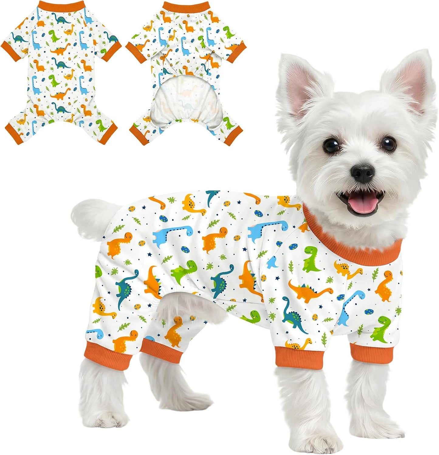 Dog Pajamas for Small Dogs Pjs Recovery Suit Pink Bow Dog Pajamas Breathable Pjs Puppy Pajama Cute Jammies Doggie Onesie Stretchy Soft Sleepwear for Spring Summer Pet Costume-S - Image 9