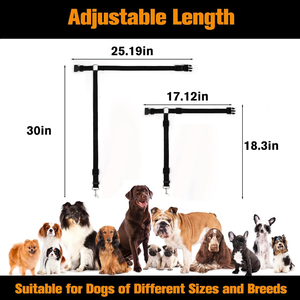 Adjustable nylon pet car restraint with metal swivel hook