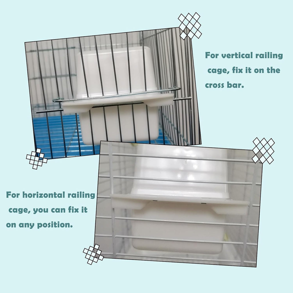 IBWell bird cage water dispenser with included perch accessory