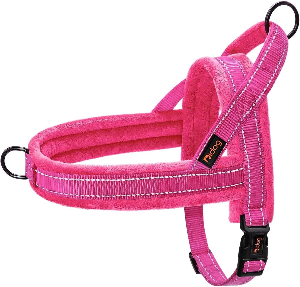 Didog Soft Flannel Padded Dog Vest Harness, No Pull/Quick Fit Reflective Dog Strap Harness, Easy for Training Walking (S:Chest 18-22", Mixed-Blue) - Image 11