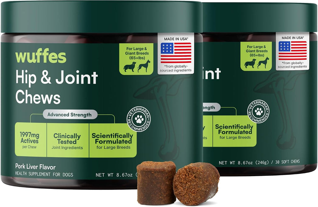 Wuffes Advanced Dog Hip and Joint Supplement with Glucosamine, Chondroitin, Omega 3, MSM, and Green Lipped Mussel, 60 Pork Flavored Chews for Small and Medium Dog Breeds - Image 12