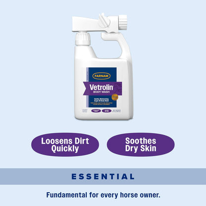 Healthy horse with a shiny coat after using Farnam Vetrolin