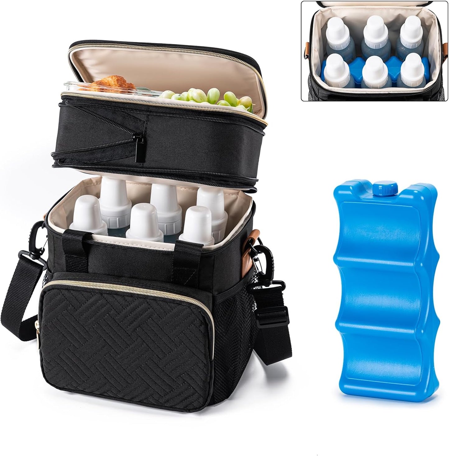 Babeyer breastmilk cooler bag front view black
