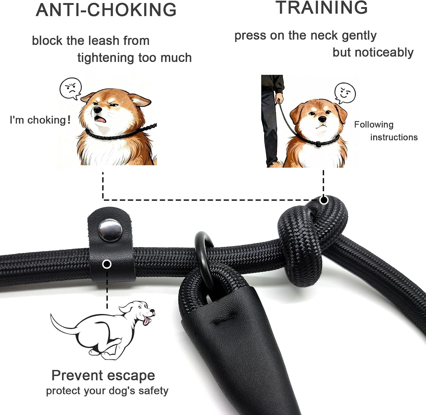 Morxil no pull dog training leash six feet nylon rope close up