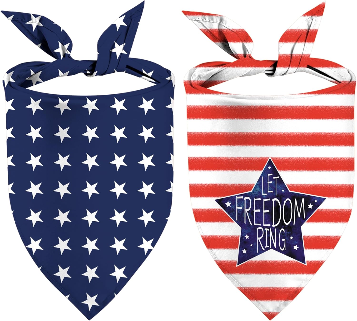 GHSJYO patriotic dog bandanas front view showing American flag design