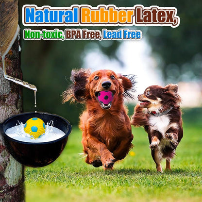 Soft rubber dog chew balls designed for dental health benefits