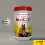 Durvet Biotin Daily horse hoof care supplement jar with scoop