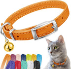 CollarDirect Leather Cat Collar with Removable Bell - Safety Elastic Strap (Breakaway Alternative) - Kitten Collar for Small & Big Boy & Girl Cats - Image 11