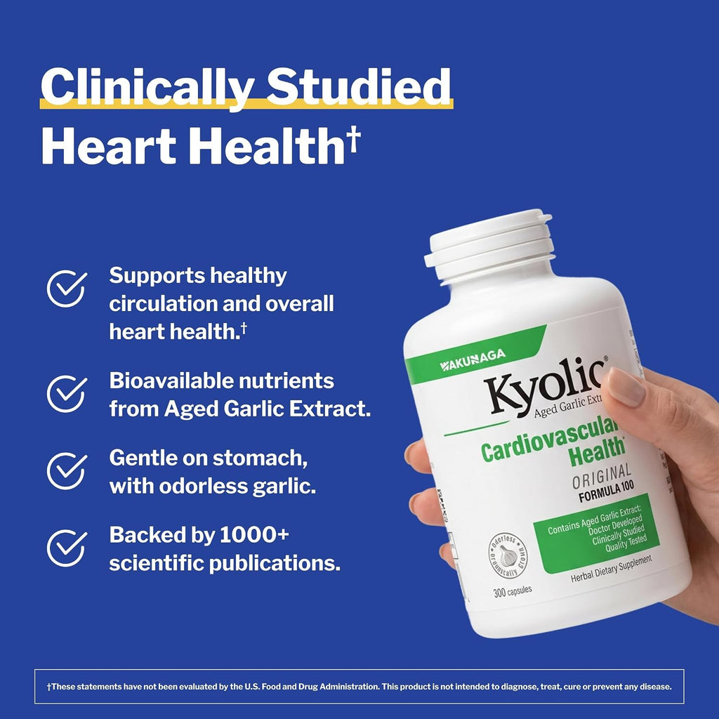 Kyolic Aged Garlic Extract Cardiovascular Health* Formula 100, 300 Capsules - Image 2