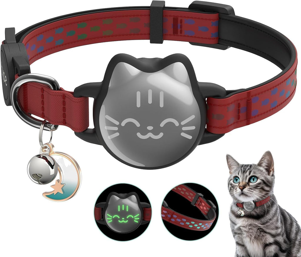 AirTag Cat Collar: Reflective Breakaway Collar, Hidden AirTag Holder - Image 9