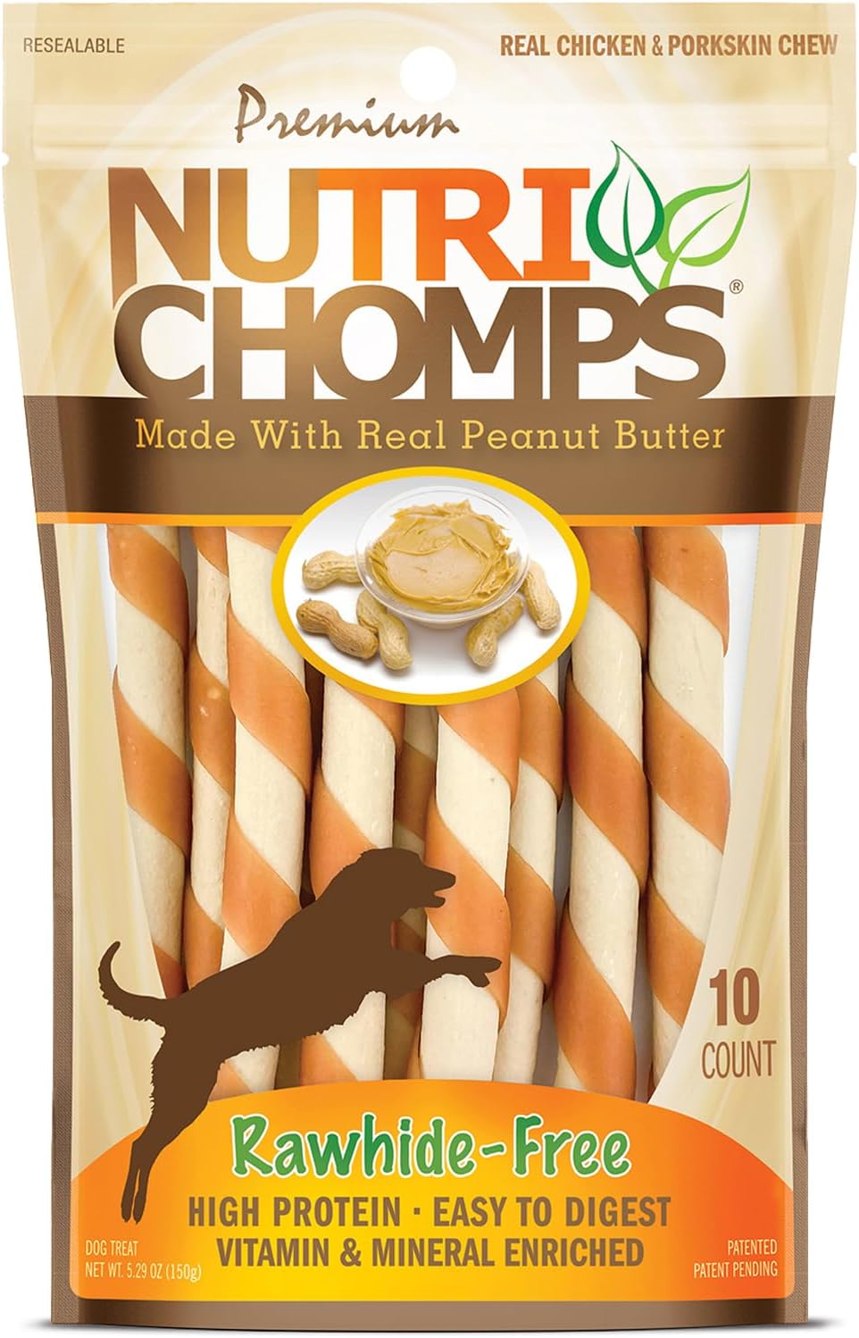 Nutri Chomps Dog Chews, 5-inch Twists, Easy to Digest, Rawhide-Free Dog Treats, 15 Count, Real Chicken, Peanut Butter and Milk flavors - Image 15