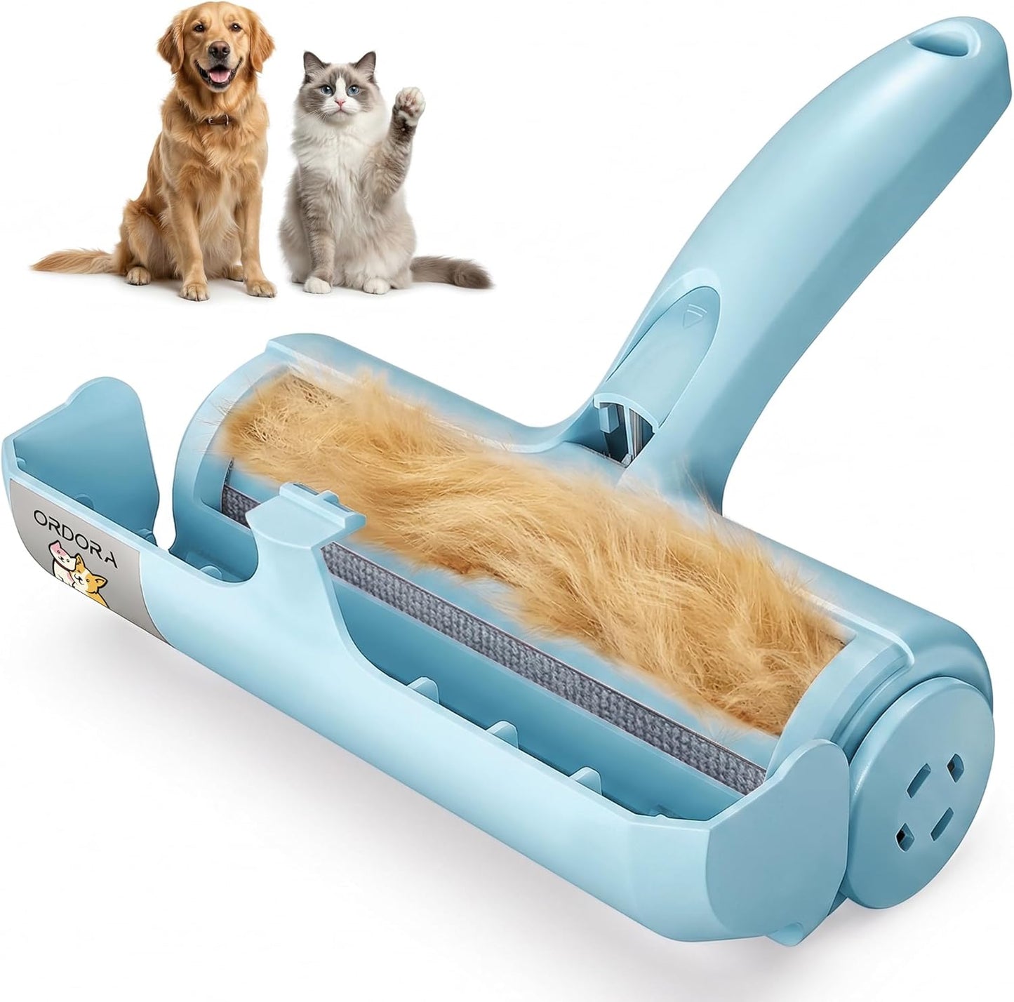 ORDORA Pet Hair Removal Tool: Reusable Lint Roller for Pet Hair - Portable Pet Hair Remover - Dog and Cat Hair Remover for Couch, Bedding, Car, Rugs & Furniture, Eco-Friendly, for Multi-Pet Homes - Image 9