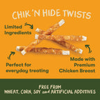 Back packaging view of Pet 'n Shape dog treats showing ingredients and safety testing information