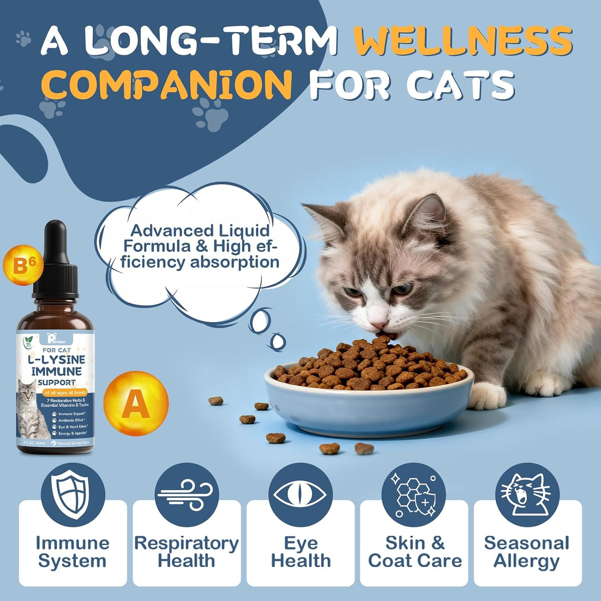 Petrivium L-Lysine liquid feline respiratory supplement salmon flavor dropper view