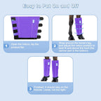 WARMWOW non sag horse fly protection leggings layout on clean surface.
